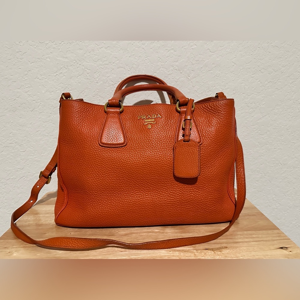 Prada Saffiano Lux Leather Galleria Double Zip